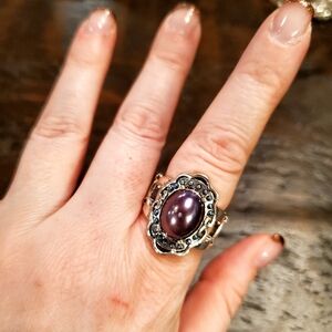 Silver and Purple Paparazzi Ring